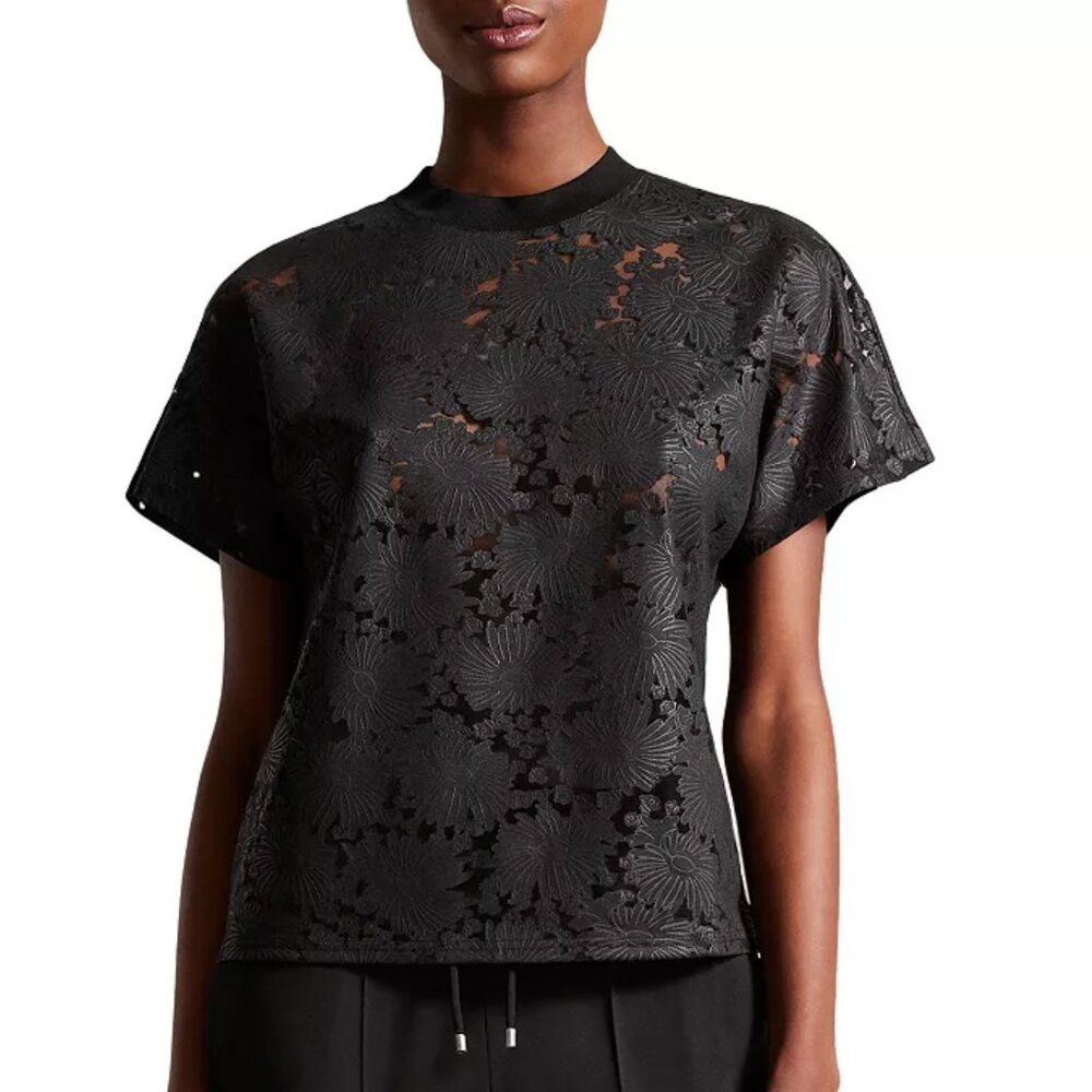 Nearly new Ted Baker Maralo Floral Lace Relaxed T-Shirt size 2